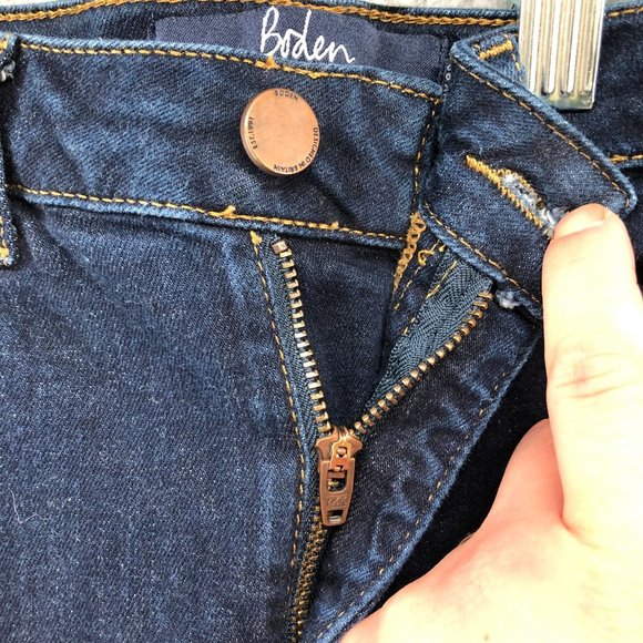 Boden Womens Trafalgar Straight Leg Jeans Size 4P Blue Dark Wash Mid Rise - Picture 6 of 12